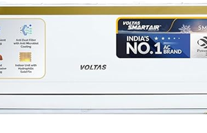 Voltas 183V Vertis Smart Elite Gold 1.5 ton 3 star inverter Split AC|5-IN-1 Adjustable mode|Energy Efficient|Wifi Enabled|High ambient Cooling-cools even at 52°C|Anti dust filter|Copper Coil|White