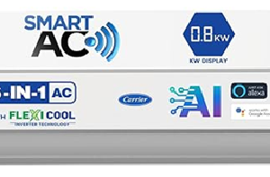 Carrier 1.5 Ton 3 Star Wi-Fi Smart Flexicool Inverter Split AC (Copper, Convertible 6-in-1 Cooling,Smart Energy Display, HD & PM 2.5 Filter, ESTER EDGE FXi (Wi-Fi), CAI18EE3R35W0,White)